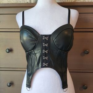 Black Leather Corset Top By Love J
